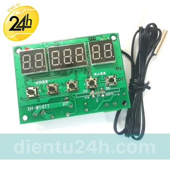 Cảm Biến Nhiệt Độ Relay Chỉnh Mức 220VAC Có Hiển Thị Mức ?>